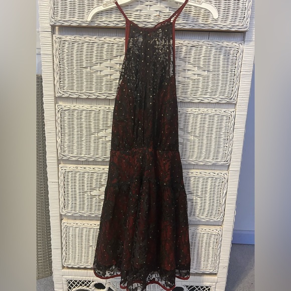 Free people party dress mini red lace size 4 - Picture 2 of 7